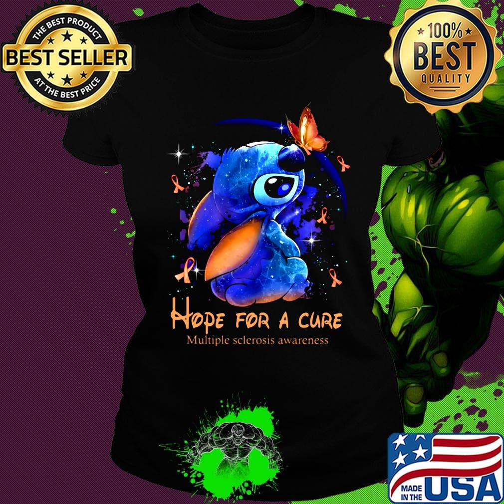 Stich hope for a cure multiple sclerosis awareness cancer awareness s Ladies tee Stich hope for a cure multiple sclerosis awareness cancer awareness s Ladies tee