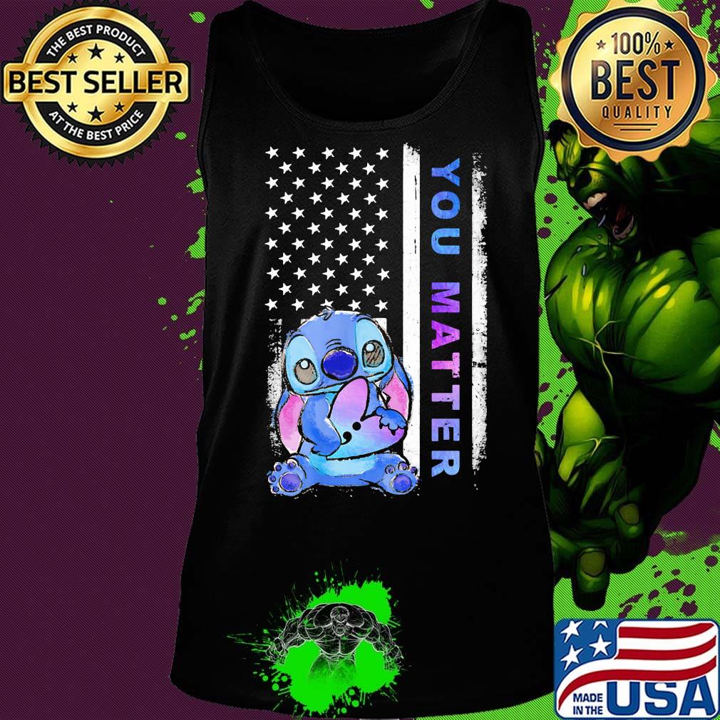 Stich you matter American flag s Tank top Stich you matter American flag s Tank top