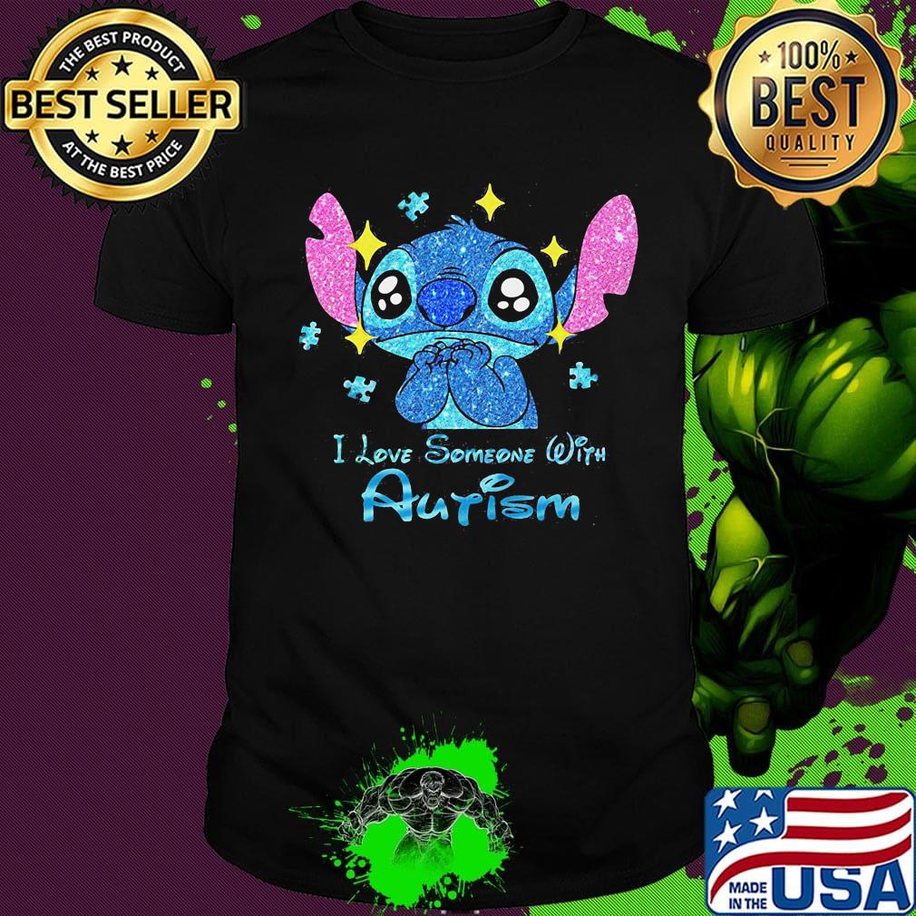 Stitch i love someone with autism diamond star shirt
