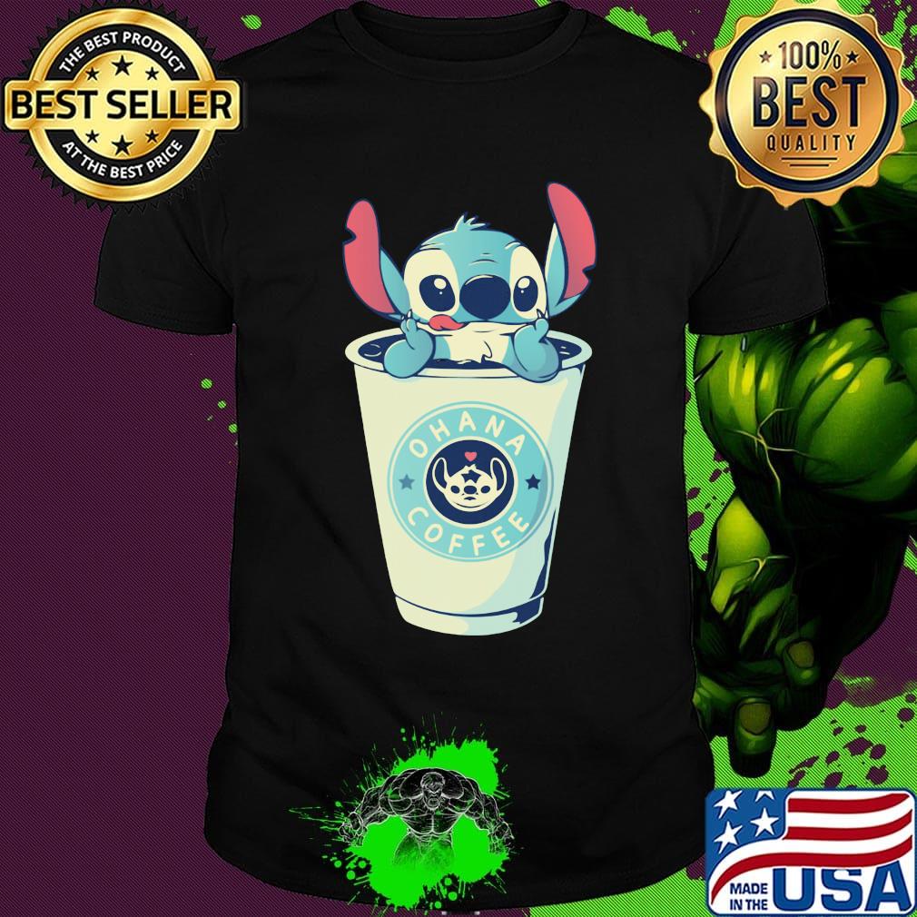 Stitch ohana coffee heart shirt