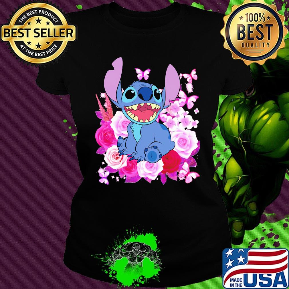 Stitch roses and butterflies s Ladies tee Stitch roses and butterflies s Ladies tee