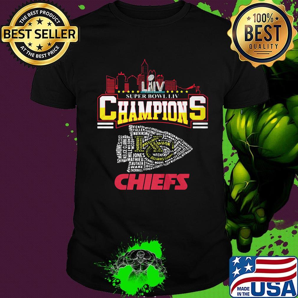 Super liv bowl champios kansas city chiefs football team shirt