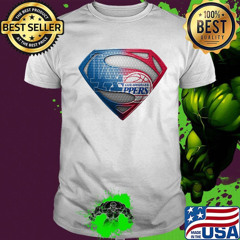 Superman los angeles dodgers and los angeles clippers shirt