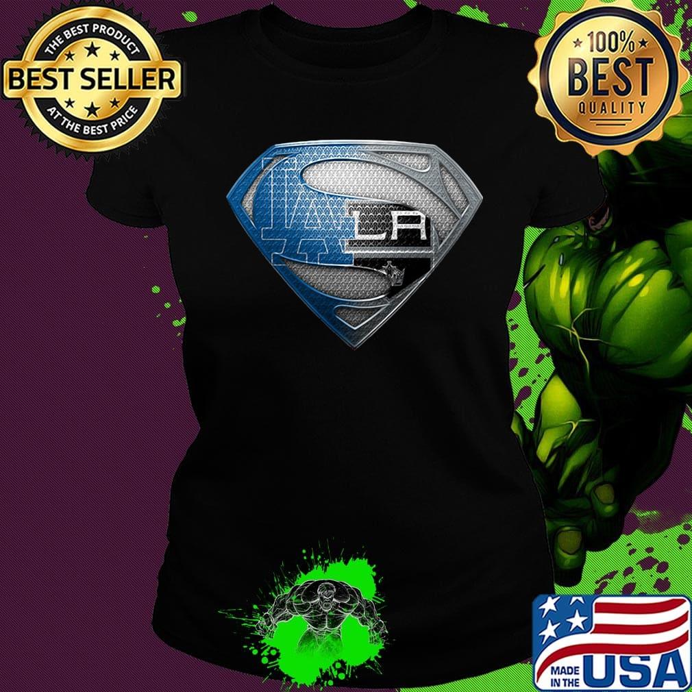 Superman los angeles dodgers and los angeles raiders s Ladies tee Superman los angeles dodgers and los angeles raiders s Ladies tee