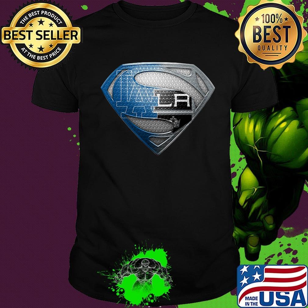 Superman los angeles dodgers and los angeles raiders shirt