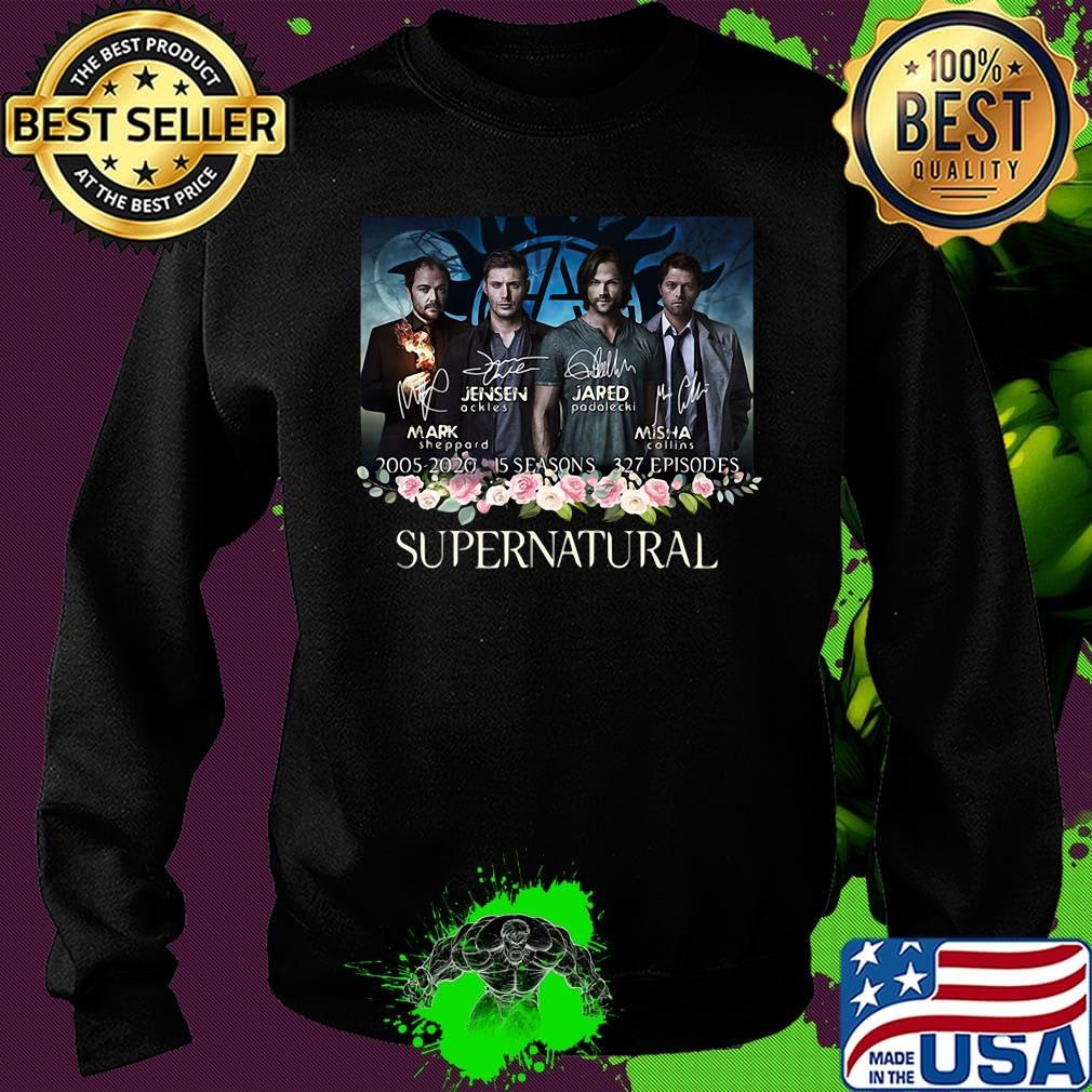 Supernatural 2005 2020 15 seasons 320 episodes signatures flowers s Sweater Supernatural 2005 2020 15 seasons 320 episodes signatures flowers s Sweater