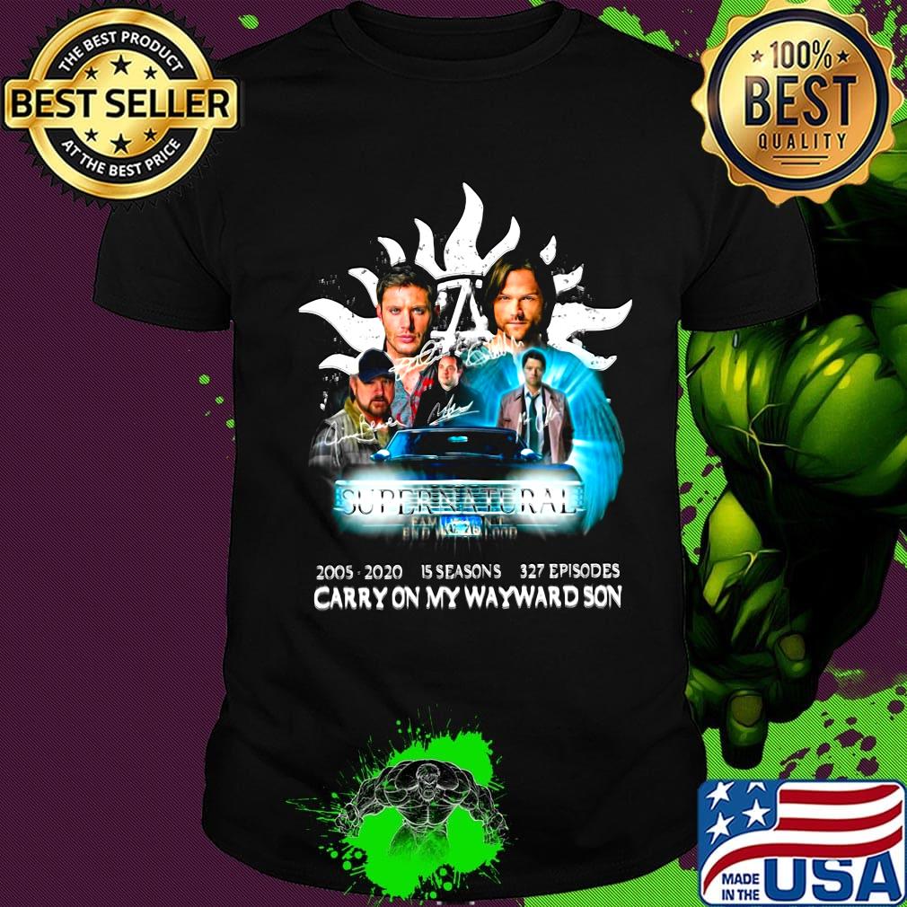 Supernatural 2005 2020 15 seasons 327 episodes carryon my wayward son shirt