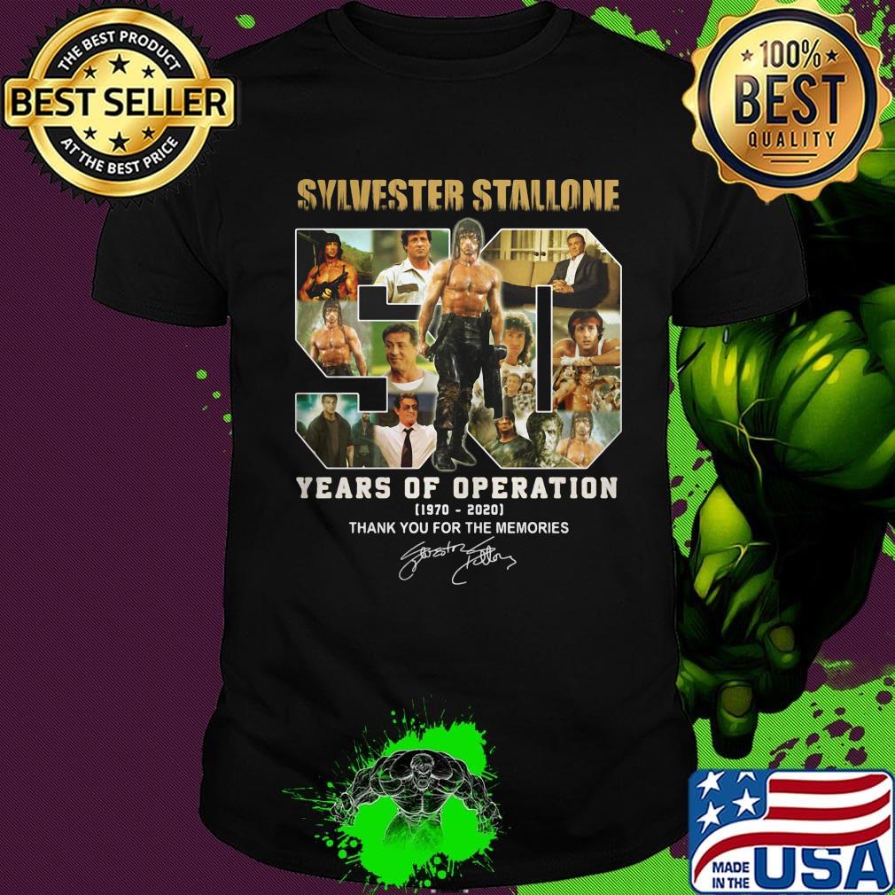 Sylvester stallone 50 years of operation 1970 2020 thank you for the memories signature shirt