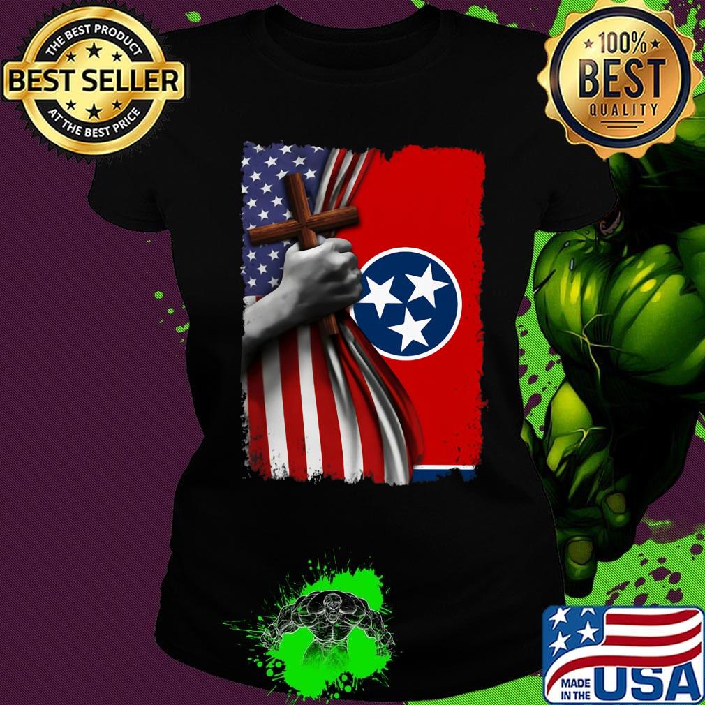 Tennessee american flag cross happy independence day s Ladies tee Tennessee american flag cross happy independence day s Ladies tee