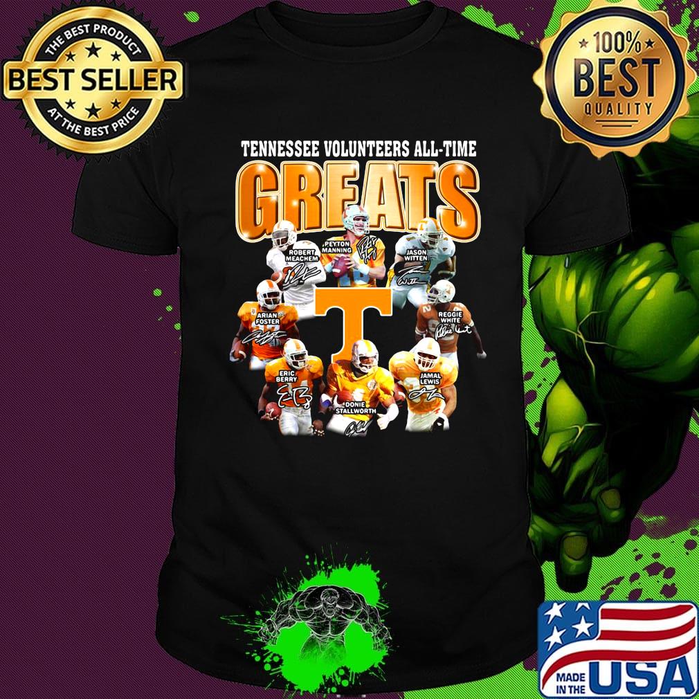 Tennessee volunteers all-time greats football players signatures shirt