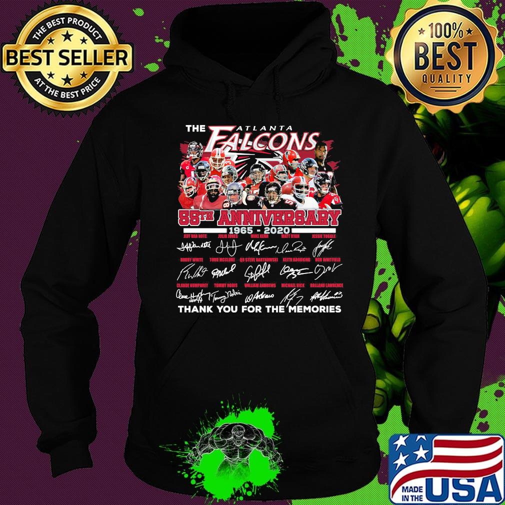 The atlanta falcons 55th anniversary 1965 2020 thank you for the memories signature s Hoodie The atlanta falcons 55th anniversary 1965 2020 thank you for the memories signature s Hoodie