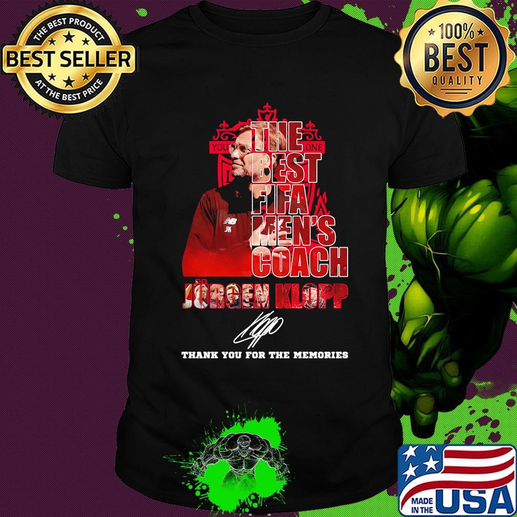 The best fifa men's coach jurgen klopp thank you for the memories signature shirt