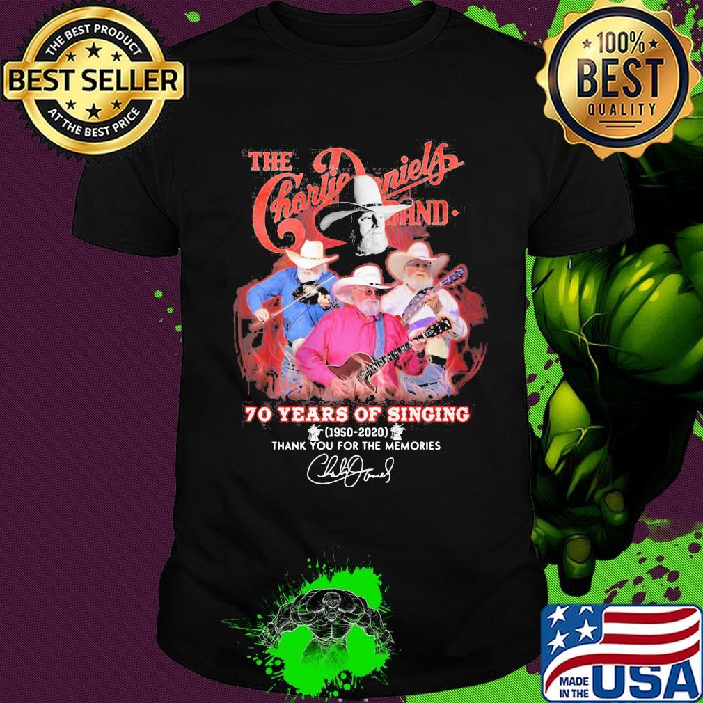 The charlie daniels band 70 years of singing 1950 2020 thank you for the memories signature shirt