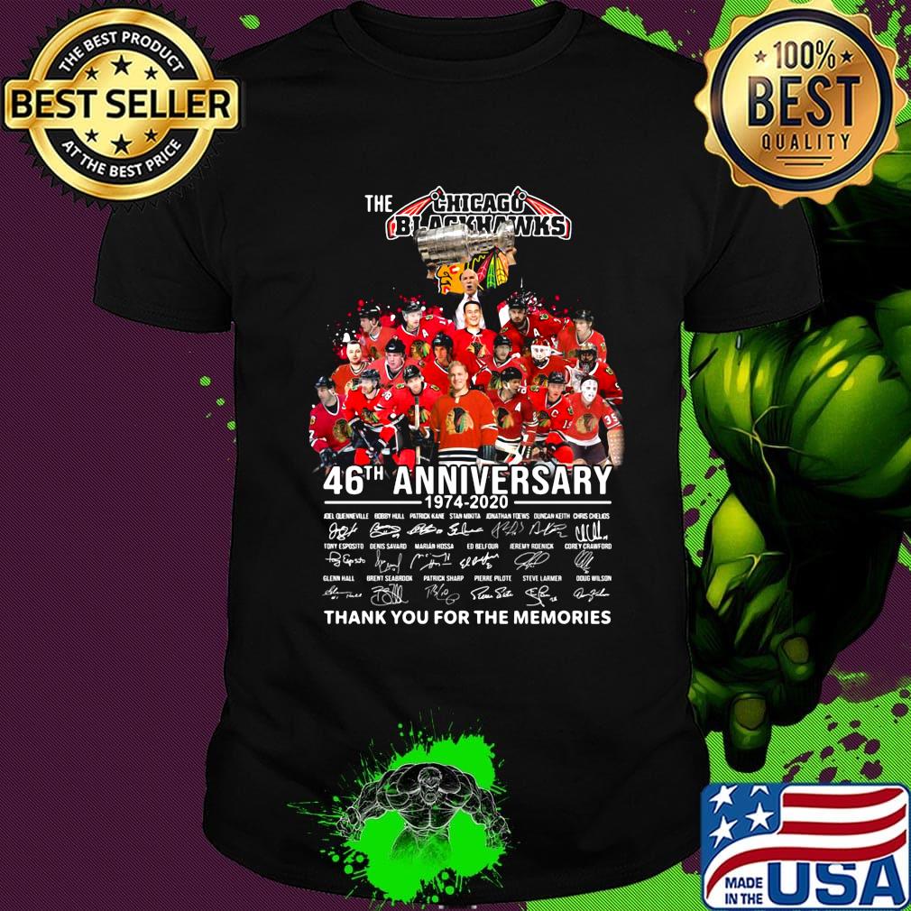 The chicago blackhawks 46th anniversary 1974 2020 thank you for the memories signatures shirt