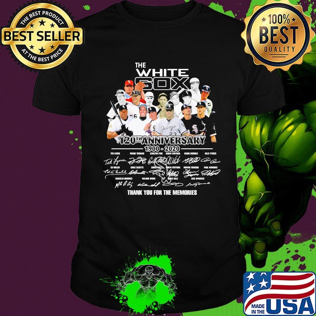 The chicago white sox 120th anniversary 1900 2020 thank you for the memories signatures shirt