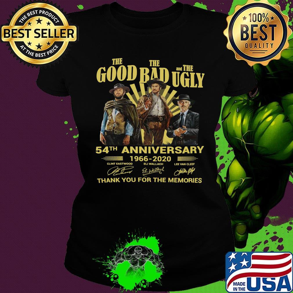 The good the bad and the ugly 54th anniversary 1966 2020 thank you for the memories signatures s Ladies tee The good the bad and the ugly 54th anniversary 1966 2020 thank you for the memories signatures s Ladies tee