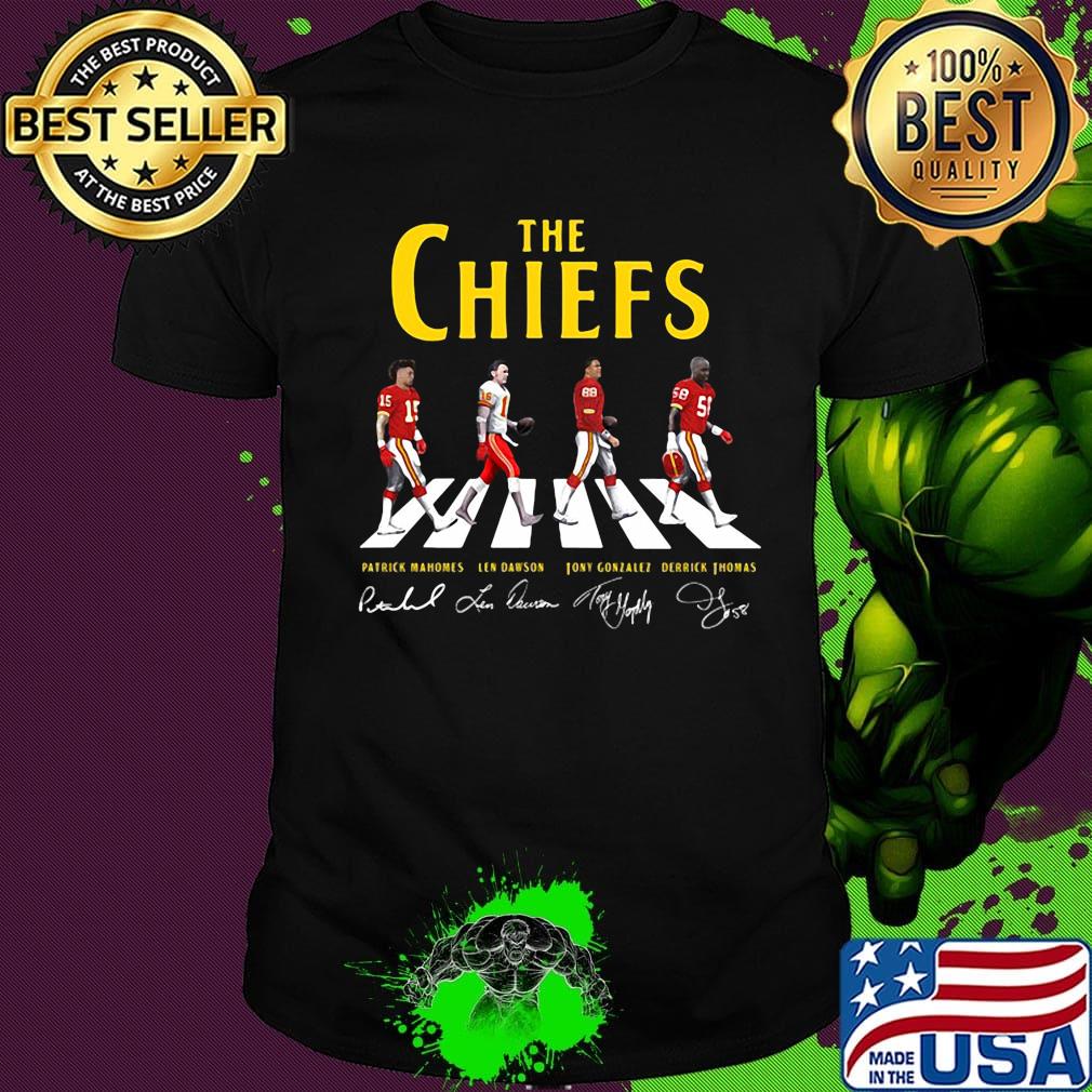 The kansas city chiefs football team abbey road signatures shirt