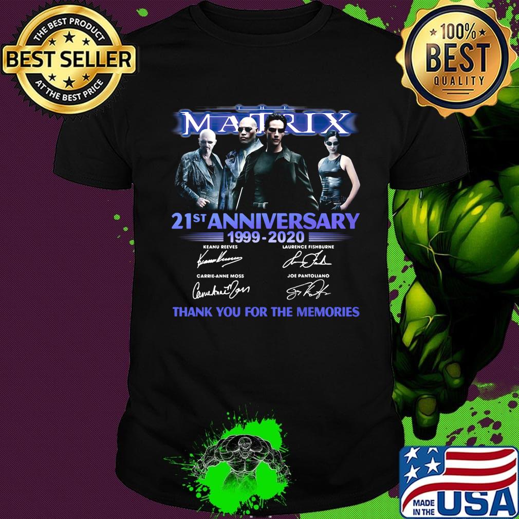 The matrix 21st anniversary 1999 2020 thank you for the memories signatures black shirt
