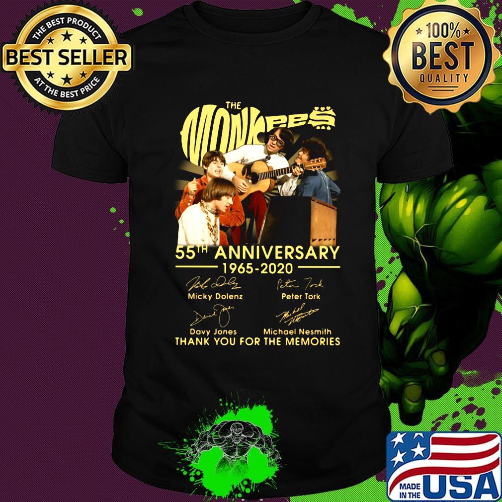 The monkees 55th anniversary 1965 2020 thank you for the memories signatures shirt