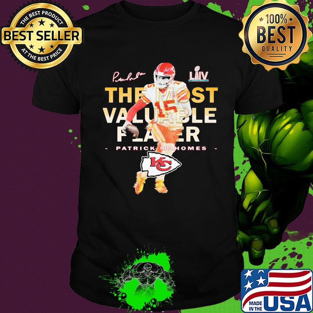 The most valuable player patrick mahomes kansas city chiefs signatures shirt