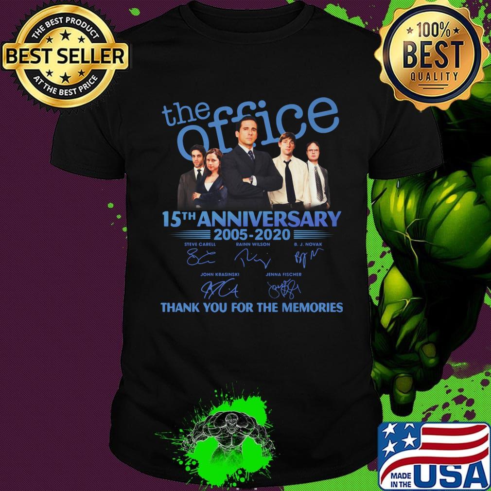 The office 15th anniversary 2005 2020 thank you for the memories signatures black shirt