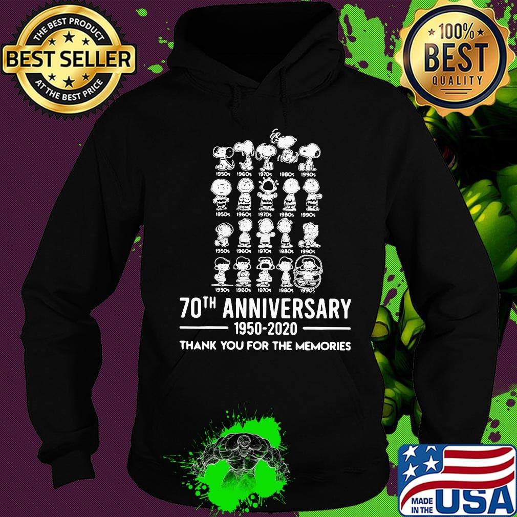 The peanuts cartoon 70th anniversary 1950 2020 thank you for the memories s Hoodie The peanuts cartoon 70th anniversary 1950 2020 thank you for the memories s Hoodie