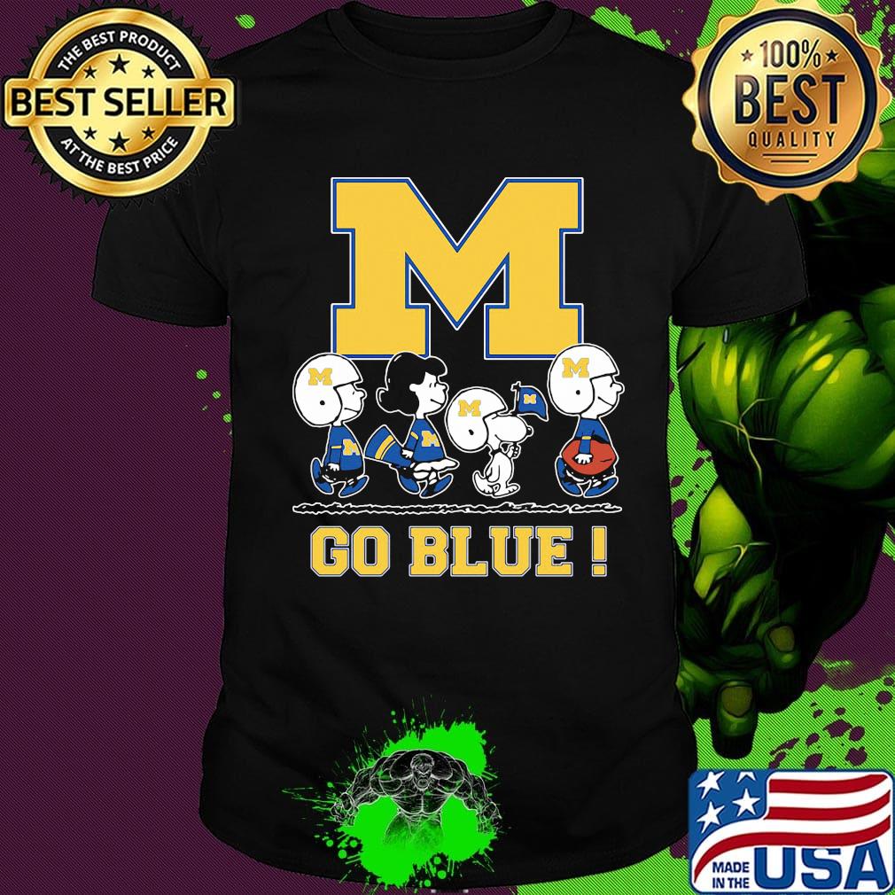 The peanuts michigan wolverines football go blue shirt