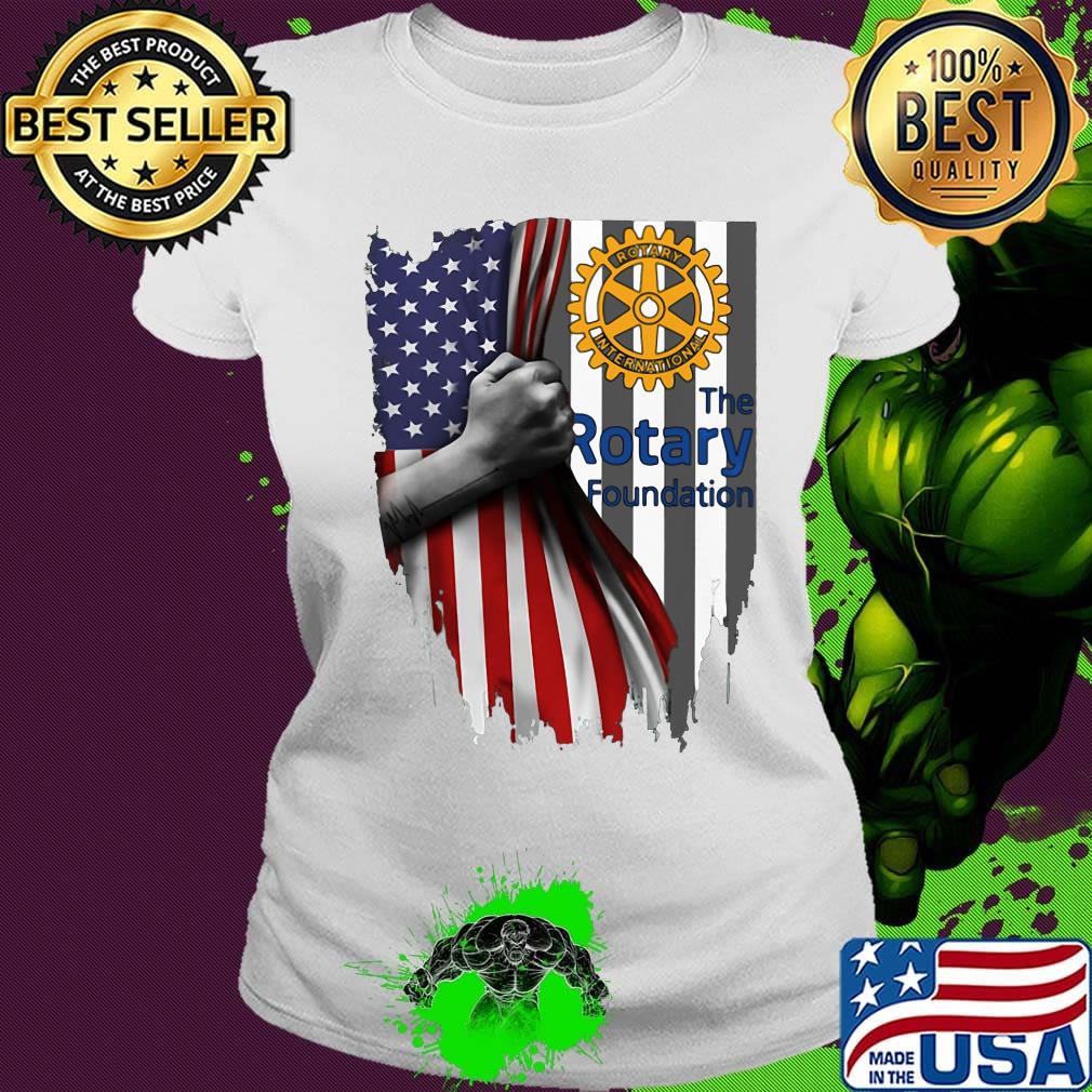 The rotary foundation logo american flag independence day s Ladies tee The rotary foundation logo american flag independence day s Ladies tee