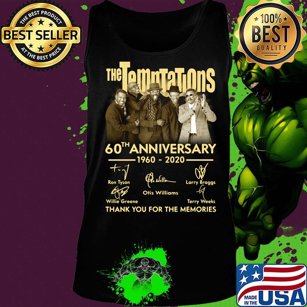 The temptations 60th anniversary 1960 2020 thank you for the memories signatures light s Tank top The temptations 60th anniversary 1960 2020 thank you for the memories signatures light s Tank top