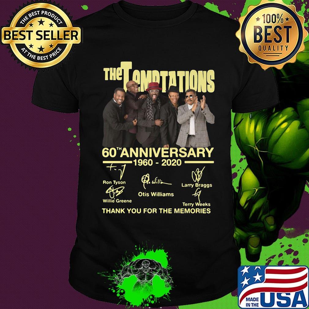 The temptations 60th anniversary 1997 2020 thank you for the memories signatures shirt