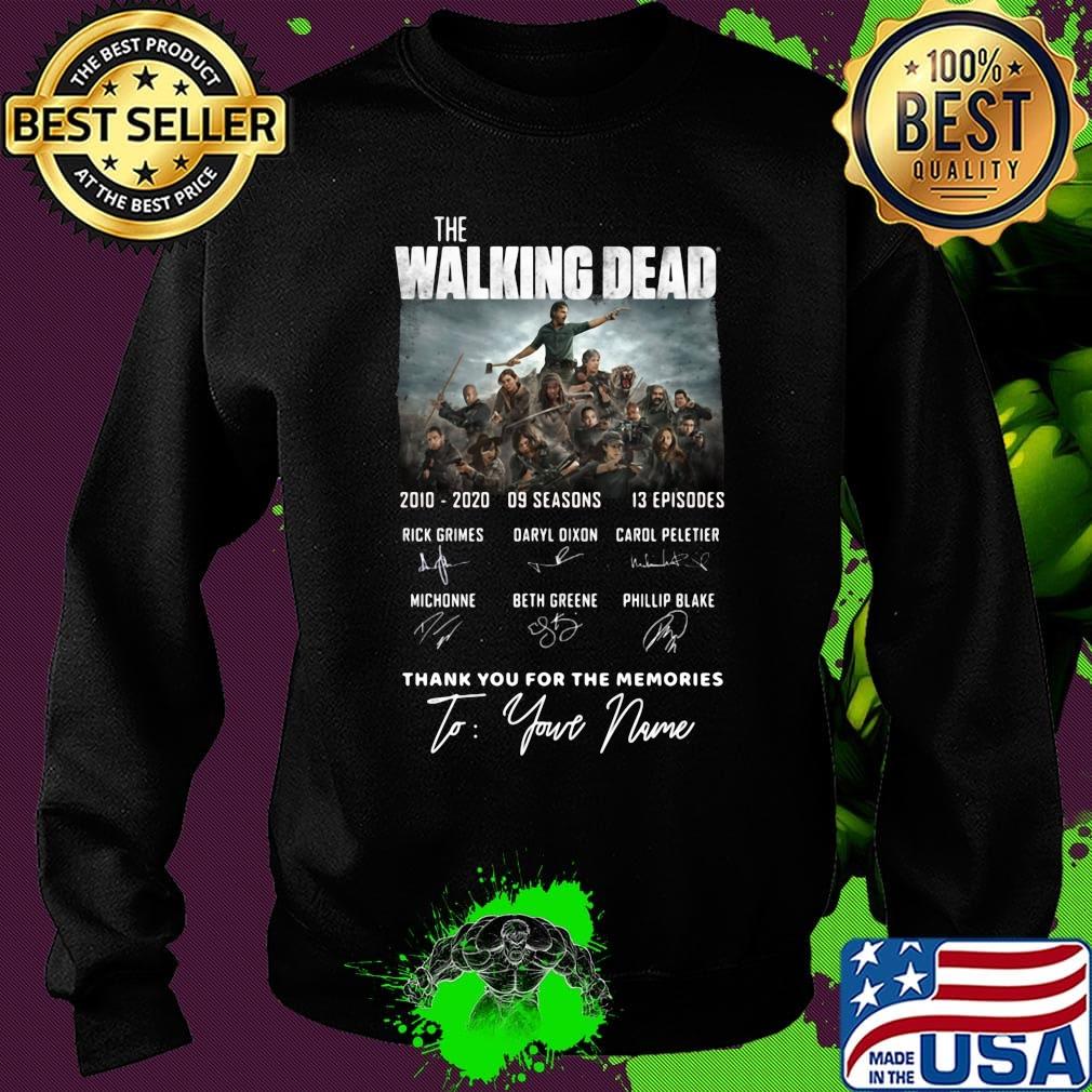 The walking dead 2010 2020 9 seasons 13 episodes thank you for the memories to your name signatures s Sweater The walking dead 2010 2020 9 seasons 13 episodes thank you for the memories to your name signatures s Sweater