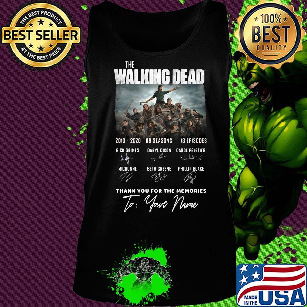 The walking dead 2010 2020 9 seasons 13 episodes thank you for the memories to your name signatures s Tank top The walking dead 2010 2020 9 seasons 13 episodes thank you for the memories to your name signatures s Tank top