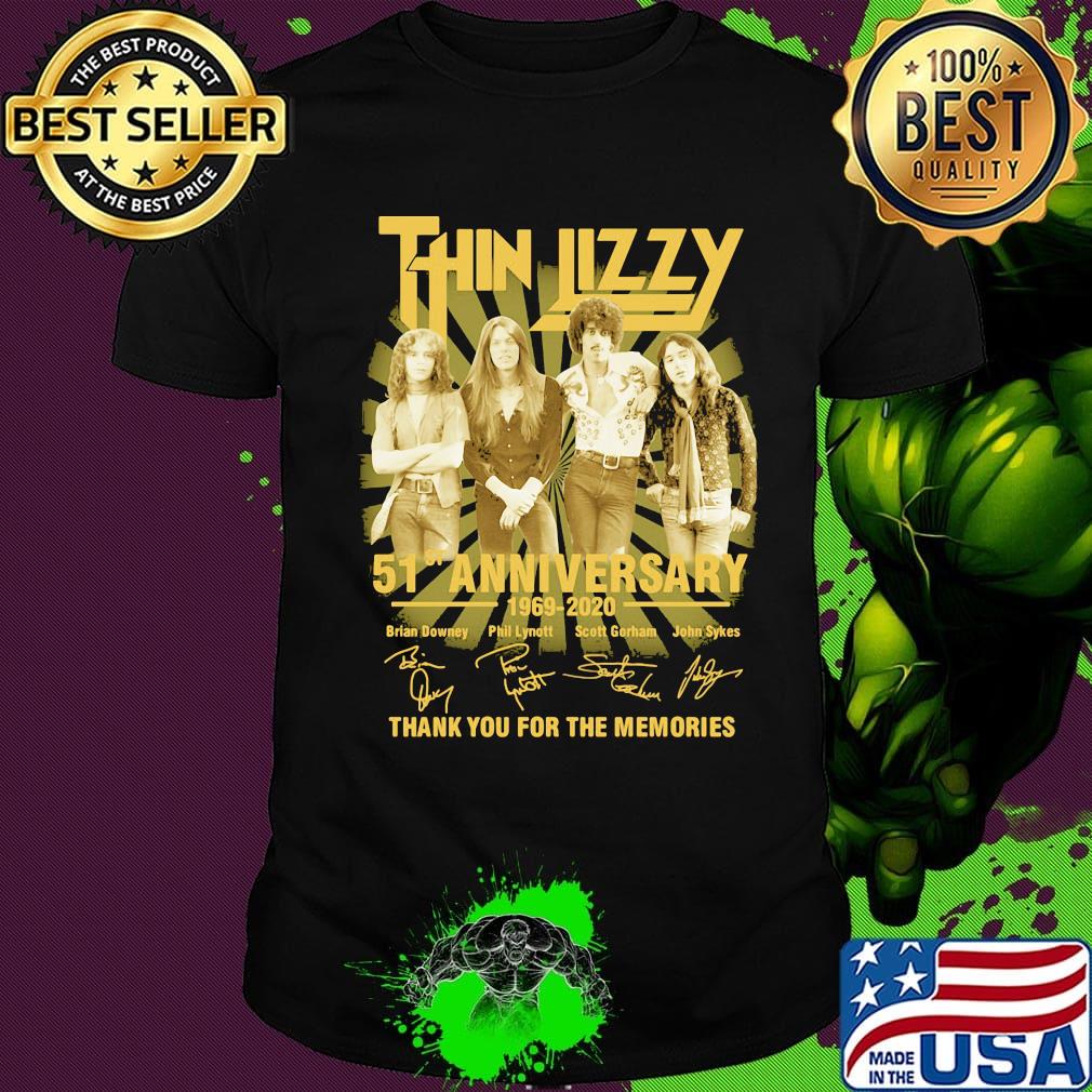 Thin lizzy 51st anniversary 1969 2020 thank you for the memories signatures shirt
