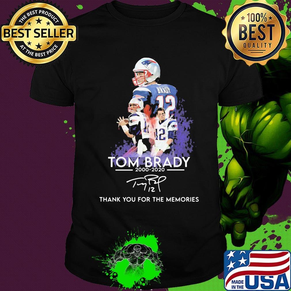 Tom brady 200 2020 new england patriots football thank you for the memories signatures shirt