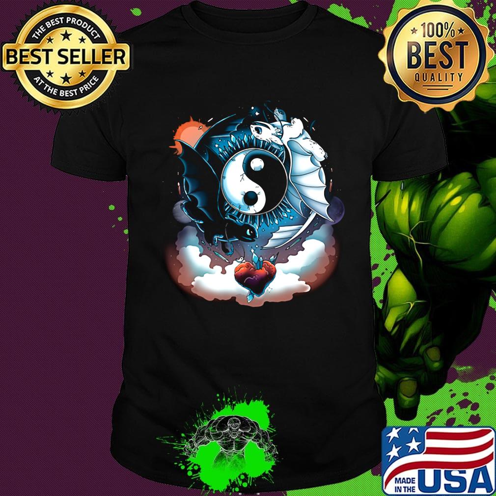 Toothless dragon and his girlfriend heart moon shirt