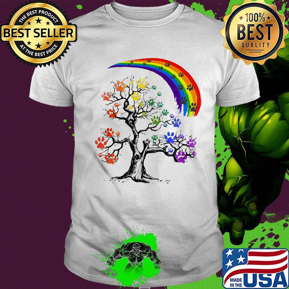 Tree Rainbow footprints LGBT shirt