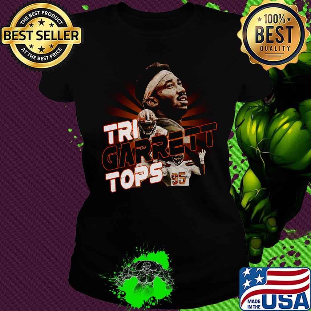 Tri garrett tops 95 cleveland browns football s Ladies tee Tri garrett tops 95 cleveland browns football s Ladies tee