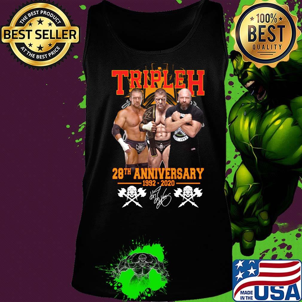 Triple h 28th anniversary 1992 2002 signature s Tank top Triple h 28th anniversary 1992 2002 signature s Tank top