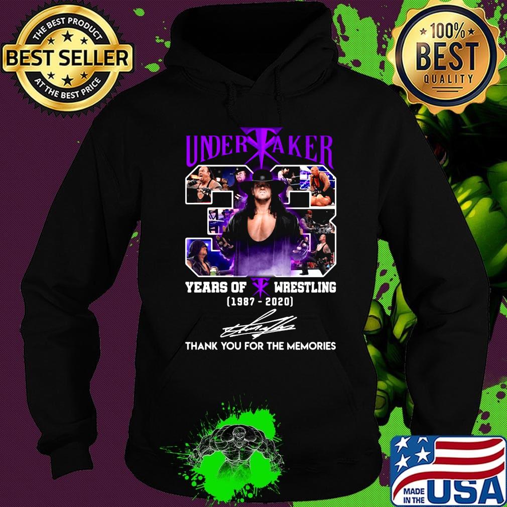 Undertaker 33 years of wrestling 1987 2020 thank you for the memories signatures light s Hoodie Undertaker 33 years of wrestling 1987 2020 thank you for the memories signatures light s Hoodie