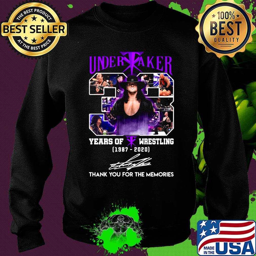Undertaker 33 years of wrestling 1987 2020 thank you for the memories signatures light s Sweater Undertaker 33 years of wrestling 1987 2020 thank you for the memories signatures light s Sweater