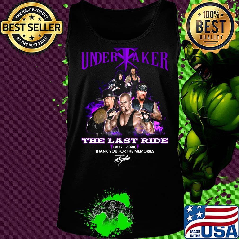 Undertaker the last ride 1987 2020 thank you for the memories signature s Tank top Undertaker the last ride 1987 2020 thank you for the memories signature s Tank top