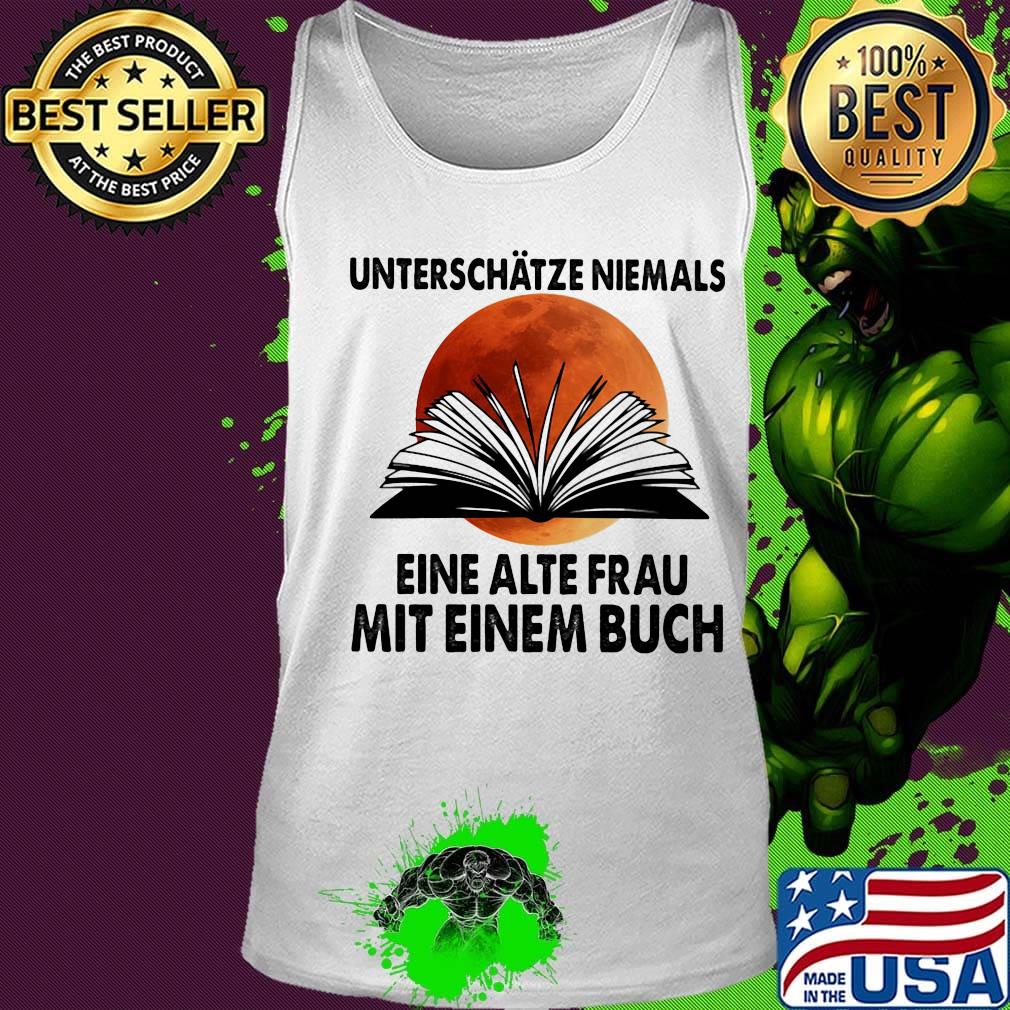 Unterschätze niemals eine alte frau mit einem buch moonblood s Tank top Unterschätze niemals eine alte frau mit einem buch moonblood s Tank top