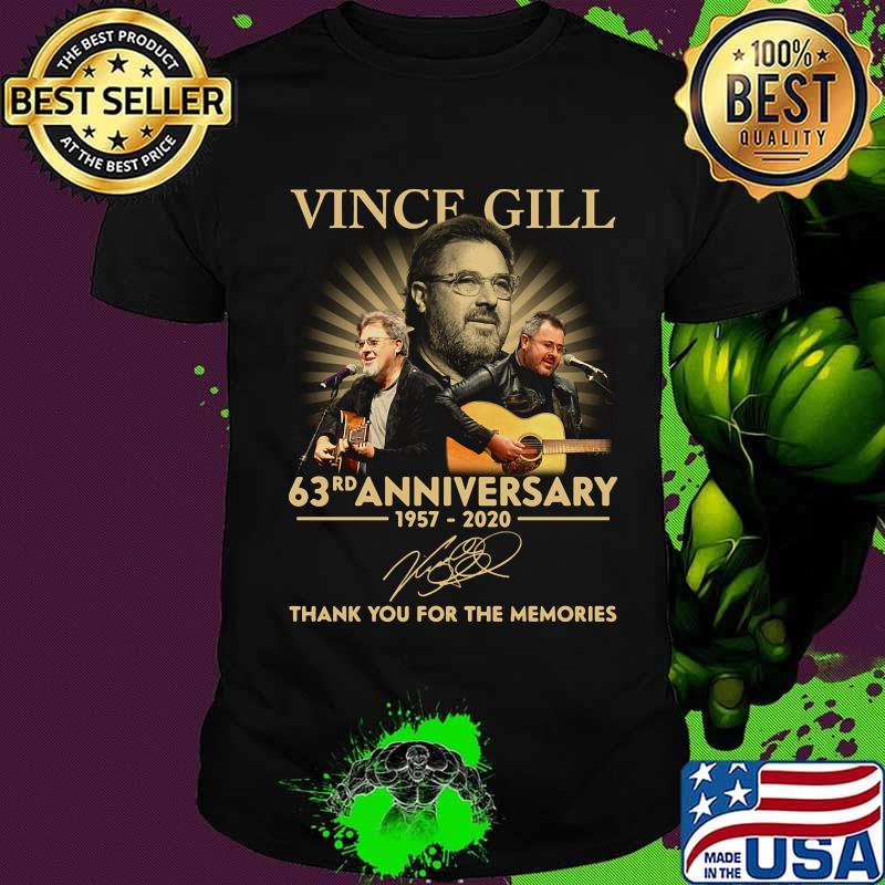 Vince gill 63rd anniversary 1957 2020 thank you for the memories signatures shirt