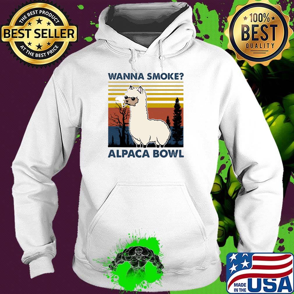 Wanna smoke alpaca bowl vintage retro s Hoodie Wanna smoke alpaca bowl vintage retro s Hoodie