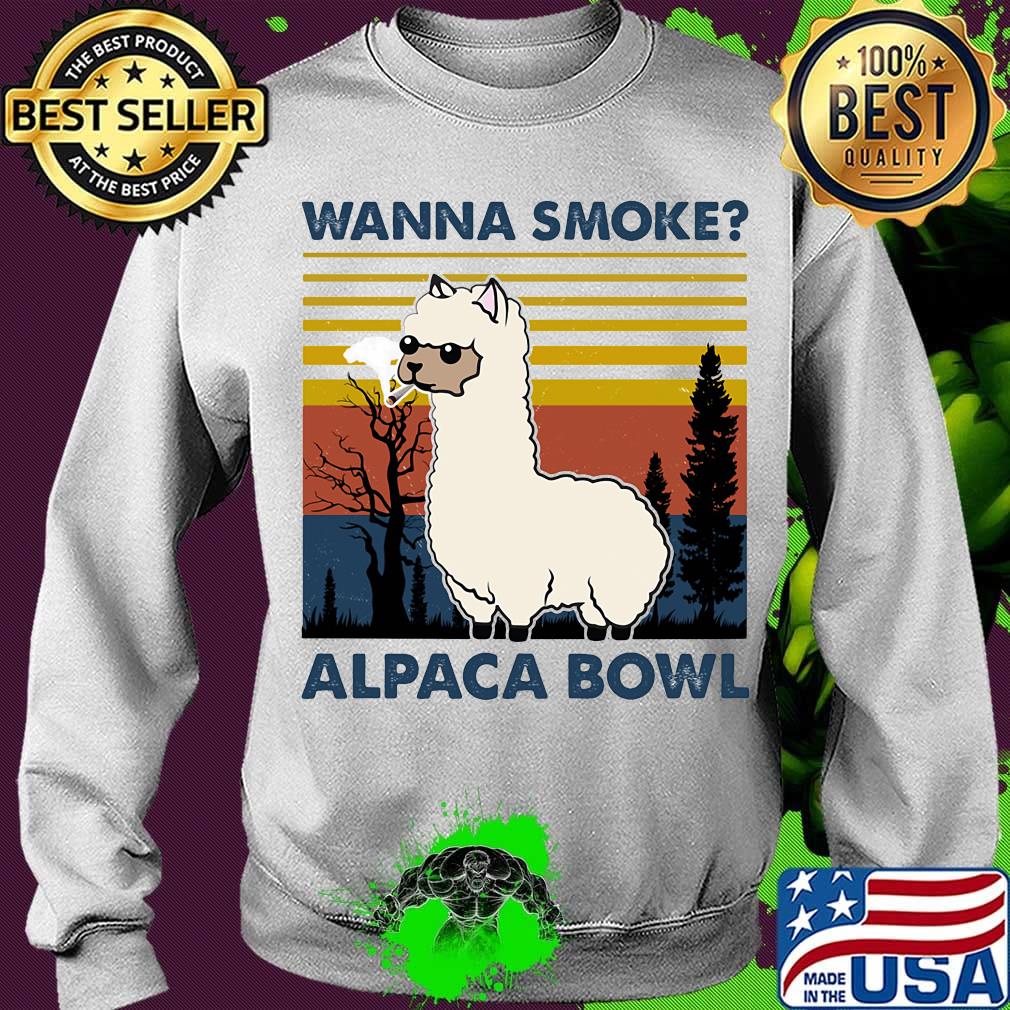 Wanna smoke alpaca bowl vintage retro s Sweater Wanna smoke alpaca bowl vintage retro s Sweater