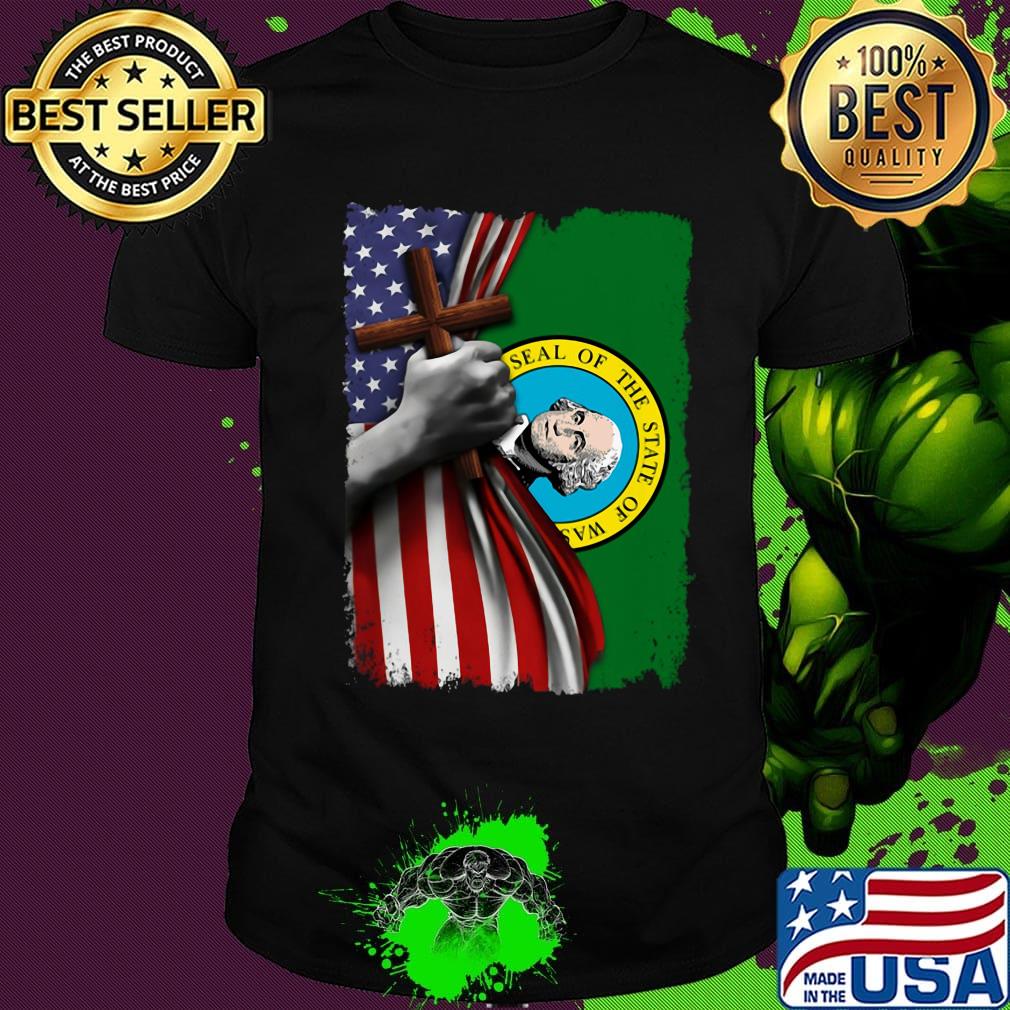 Washington american flag cross happy independence day shirt Washington american flag cross happy independence day shirt