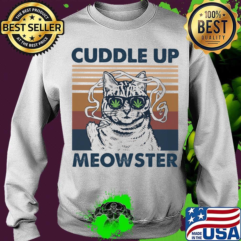 Weed cuddle up meowster vintage retro s Sweater Weed cuddle up meowster vintage retro s Sweater