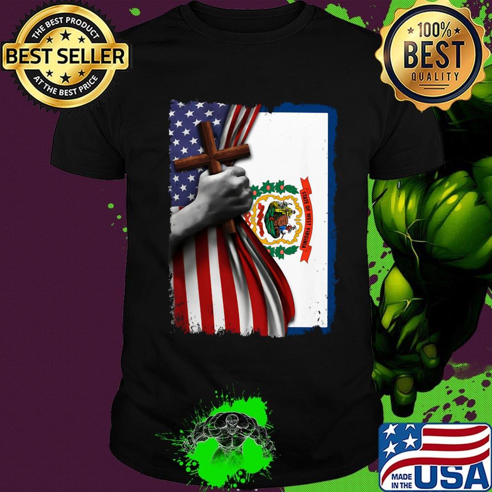 West virginia american flag cross happy independence day shirt