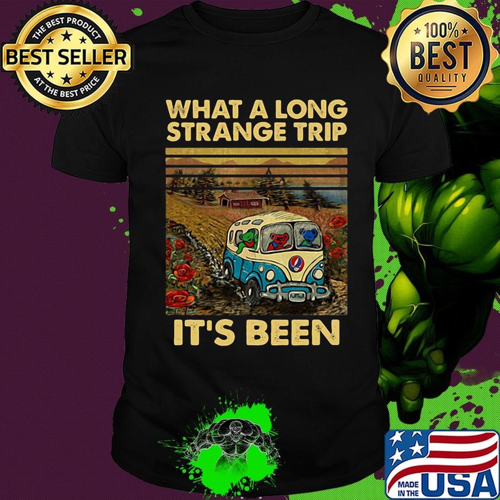 What a long strange trip it's been bus bear grateful dead vintage retro shirt