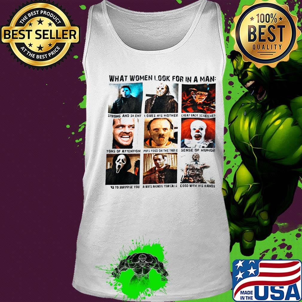 What women look for in a man strong and silent loves his mother Halloween s Tank top What women look for in a man strong and silent loves his mother Halloween s Tank top